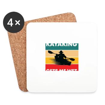 Sports nautiques en kayak - Dessous de verre (lot de 4) - blanc - Devant