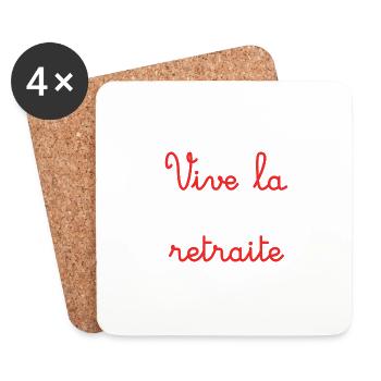 RETRAITE. RETRAITE. RETRAITEE. RETRAITE - Dessous de verre (lot de 4) - blanc - Devant
