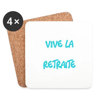 RETRAITE. RETRAITE. RETRAITEE. SENIOR. MAMIE. PAPY - Dessous de verre (lot de 4) - blanc - Devant