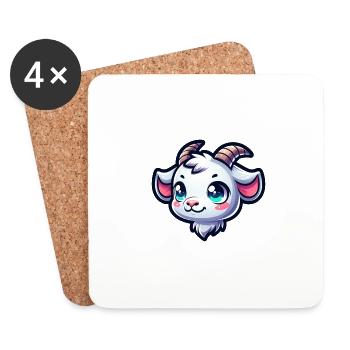 Mignon Chèvre Amoureux Des Animaux Ferme Amusant - Dessous de verre (lot de 4) - blanc - Devant