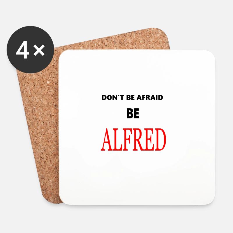 Alfred Rote Typografie Schwarz - Untersetzer (4er-Set) - Weiß