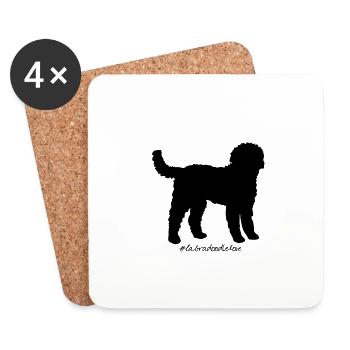 labradoodlelove - Dessous de verre (lot de 4) - blanc - Devant