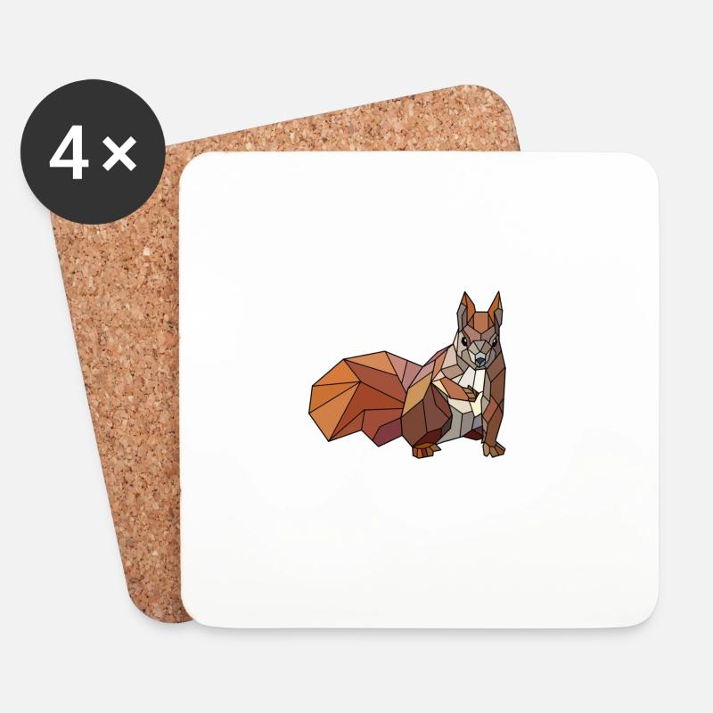 Eichhörnchen blanko - Untersetzer (4er-Set) - Weiß