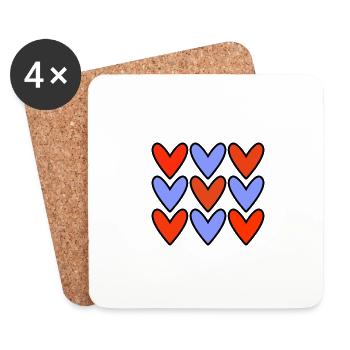 VALENTINSTAG. Junggesellinnenabschied. ICH LIEBE DICH. ICH LIEBE DICH. LIEBE - Untersetzer (4er-Set) - Weiß - Vorne