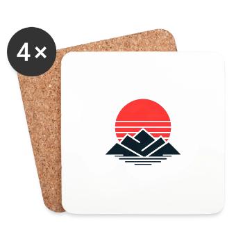 Striped Sunset Peaks - Untersetzer (4er-Set) - Weiß - Vorne