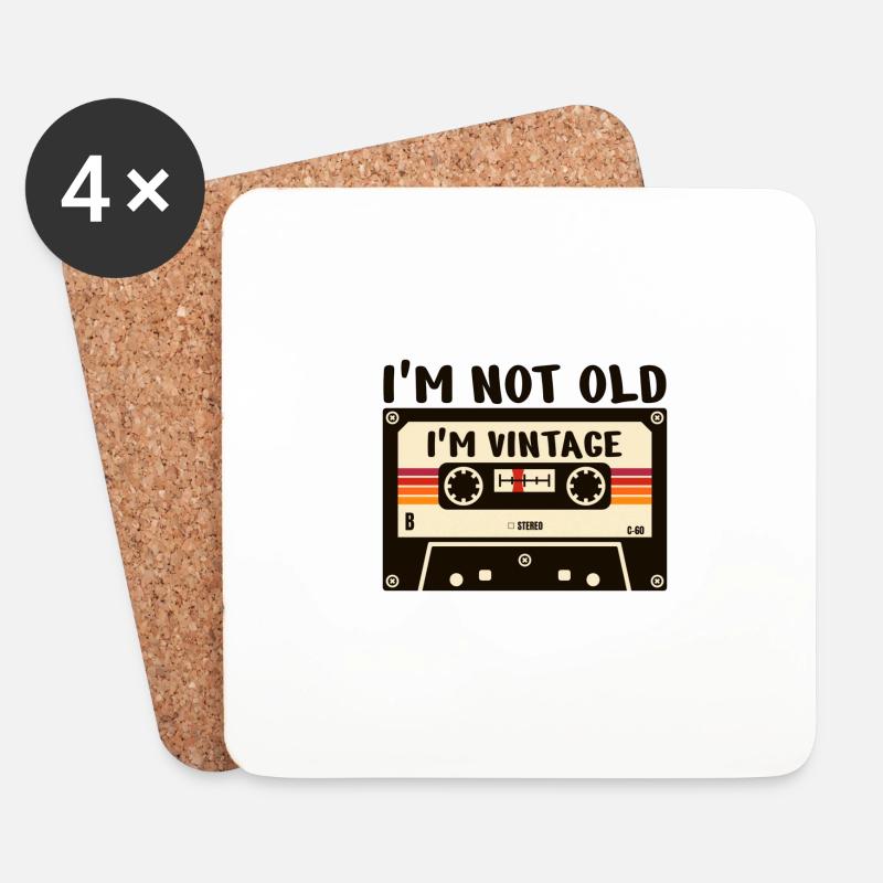 I'm not Old, I'm Vintage - Untersetzer (4er-Set) - Weiß