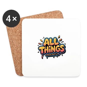I can do everything through Him who strengthens me - Coasters (set of 4) - white - Front