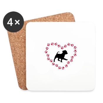 Dog, dog love - Coasters (set of 4) - white - Front