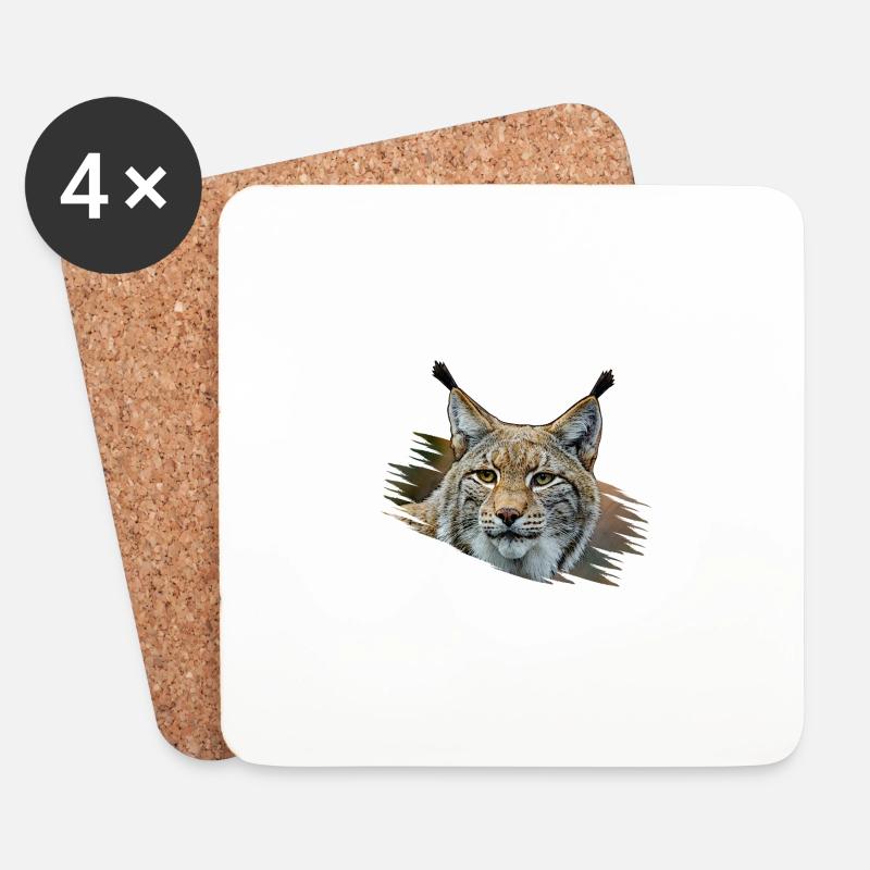 Luchs - Untersetzer (4er-Set) - Weiß