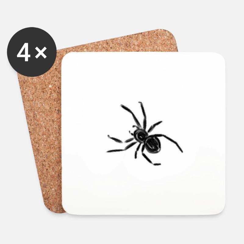 Spinne - Untersetzer (4er-Set) - Weiß
