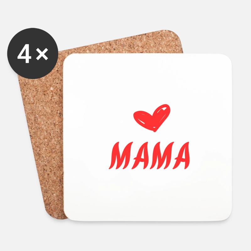Mama 💞 - Untersetzer (4er-Set) - Weiß