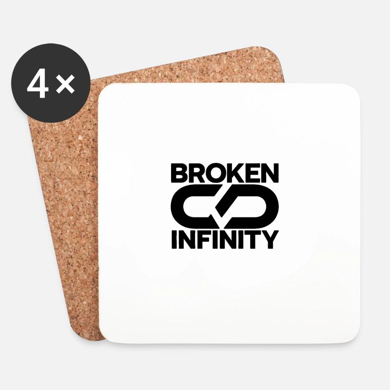 broken_infinity_black - Untersetzer (4er-Set) - Weiß
