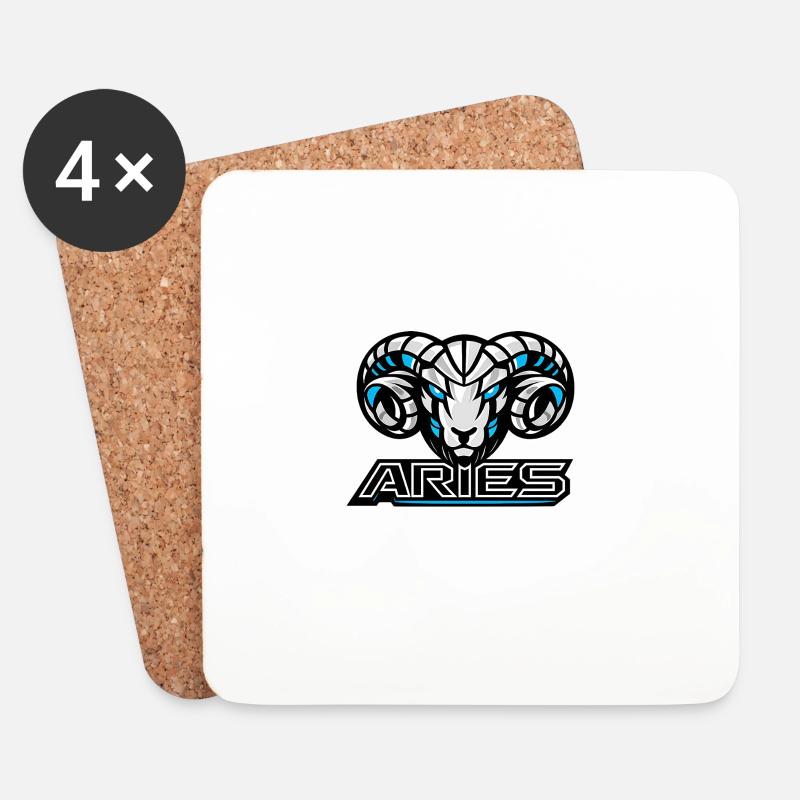 Ariete_raster - Untersetzer (4er-Set) - Weiß
