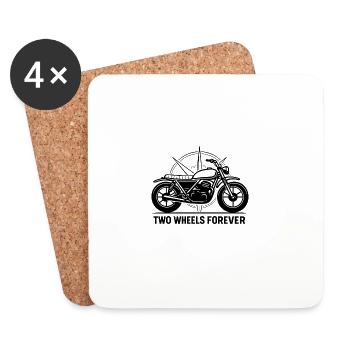 Deux roues pour toujours - Dessous de verre (lot de 4) - blanc - Devant