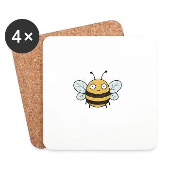 PETITS ACTIVISTES | Bee - Dessous de verre (lot de 4) - blanc - Devant