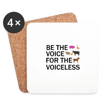 Be the voice for the voiceless vegan - Coasters (set of 4) - white - Front
