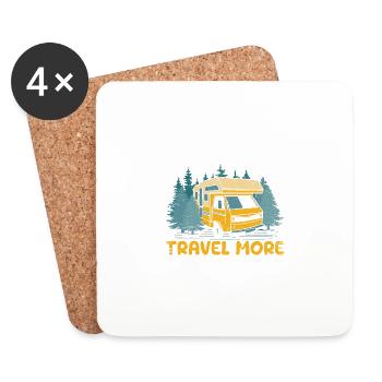 Voyage Plus Tourisme Vacances Voyageur Voyage Route - Dessous de verre (lot de 4) - blanc - Devant