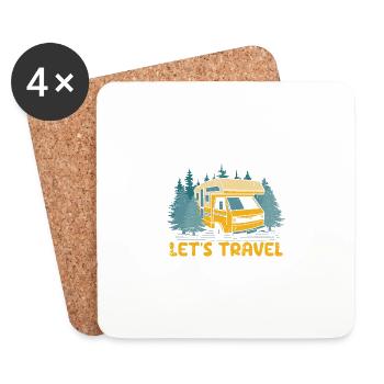 Lets Travel Vacation Traveler Trip Travel Lover - Untersetzer (4er-Set) - Weiß - Vorne