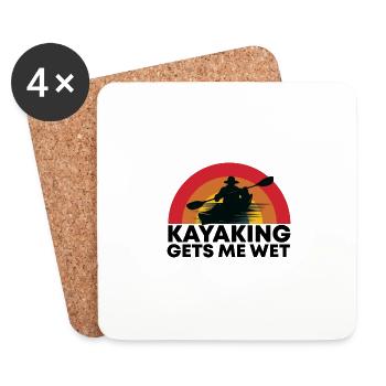 Sports nautiques en kayak - Dessous de verre (lot de 4) - blanc - Devant