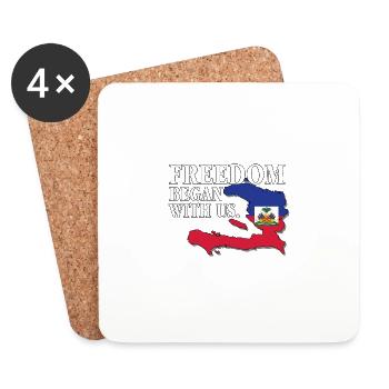 Haiti Heritage Month Haitian American Freedom - Coasters (set of 4) - white - Front