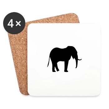 Elefant - Untersetzer (4er-Set) - Weiß - Vorne