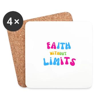 Faith Without Limits Flower Power Design - Coasters (set of 4) - white - Front
