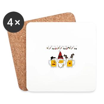Guirlande de Noël - Dessous de verre (lot de 4) - blanc - Devant