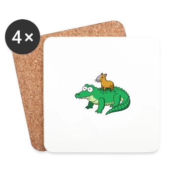 capybara - Coasters (set of 4) - white - Front