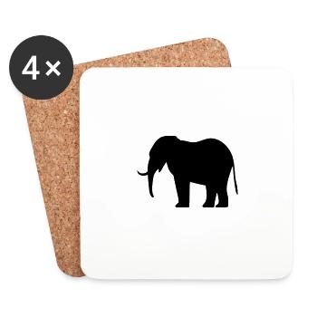 Elefant - Untersetzer (4er-Set) - Weiß - Vorne
