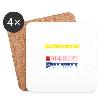 Avertissement du patriote américain passionné 4. - Dessous de verre (lot de 4) - blanc - Devant