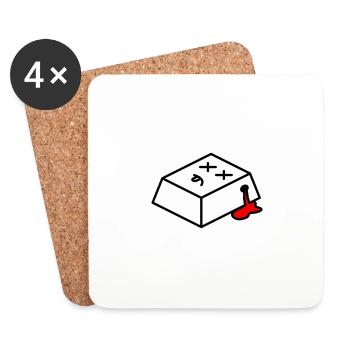 Keycap mort - Dessous de verre (lot de 4) - blanc - Devant