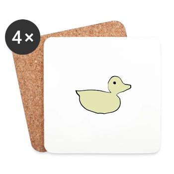 Duck Duck Yellow Animal Symbol - Coasters (set of 4) - white - Front