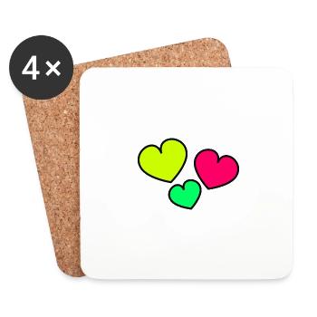 VALENTINE'S DAY. Bachelorette party. I LOVE YOU. I LOVE YOU. LOVE - Coasters (set of 4) - white - Front