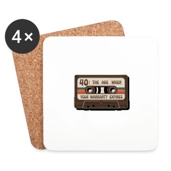 40: Das Alter Wenn Deine Garantie Abläuft 40. - Untersetzer (4er-Set) - Weiß - Vorne
