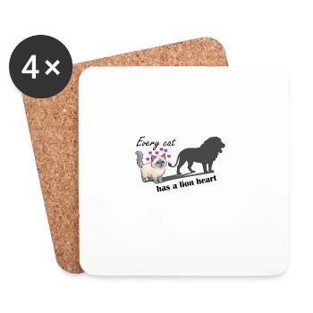 Every cat has a lion heart - Untersetzer (4er-Set) - Weiß - Vorne