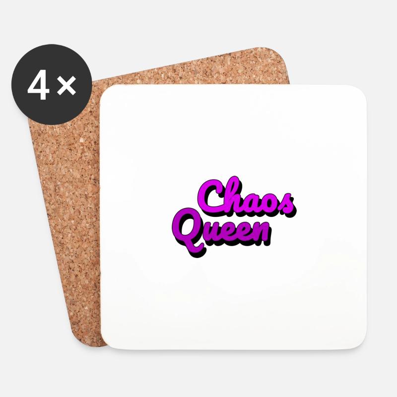Chaos Queen - Untersetzer (4er-Set) - Weiß