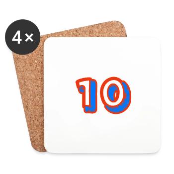 10. 10 YEARS. 10th ANNIVERSARY. 10 YEAR ANNIVERSARY. - Coasters (set of 4) - white - Front