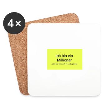 Millionär - Untersetzer (4er-Set) - Weiß - Vorne