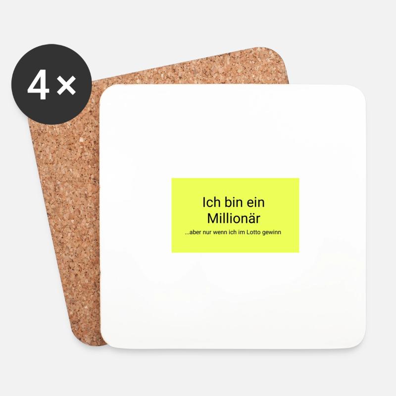 Millionär - Untersetzer (4er-Set) - Weiß