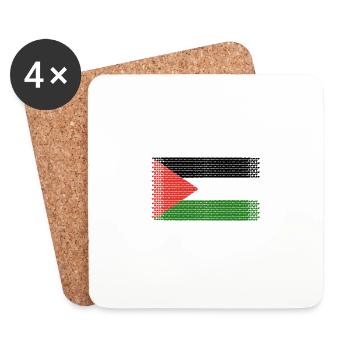 drapeau du cœur amour palestine - Dessous de verre (lot de 4) - blanc - Devant