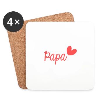 PAPA. FÊTE DES PÈRES. BONNE FÊTE PAPA. BONNE FÊTE - Dessous de verre (lot de 4) - blanc - Devant