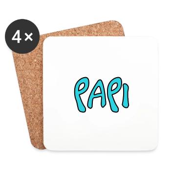PAPY. FÊTE DES PÈRES. BONNE FÊTE PAPY. JE T'AIME. - Dessous de verre (lot de 4) - blanc - Devant