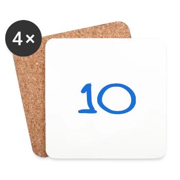 10. 10 YEARS. 10th ANNIVERSARY. 10 YEAR ANNIVERSARY. - Coasters (set of 4) - white - Front