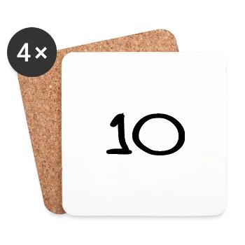 10. 10 YEARS. 10th ANNIVERSARY. 10 YEAR ANNIVERSARY. - Coasters (set of 4) - white - Front