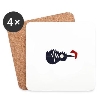 Guitare électrique Noël Heartbeat - Dessous de verre (lot de 4) - blanc - Devant