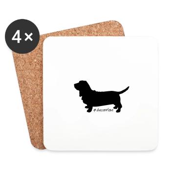 bassetlove - Dessous de verre (lot de 4) - blanc - Devant