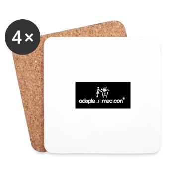 Adopteunmec.con - Dessous de verre (lot de 4) - blanc - Devant