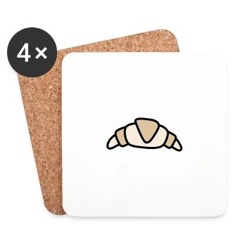 croissant liebe essen lecker Frankreich - Untersetzer (4er-Set) - Weiß - Vorne
