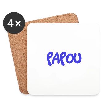 PAPOU. PAPA. FÊTE DES PÈRES. BONNE FÊTE PAPA - Dessous de verre (lot de 4) - blanc - Devant