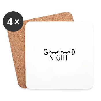 Bonne nuit - Dessous de verre (lot de 4) - blanc - Devant